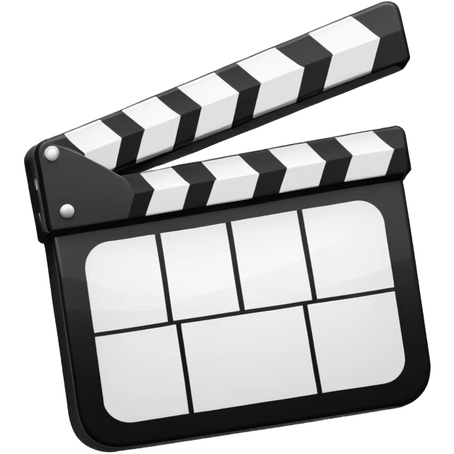 ultra simplified movie clapper, just two rectangles and a line, stripped of all details, pure geometric abstraction emoji