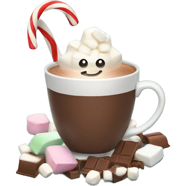 Hot chocolate with marshmallows Christmas themed  emoji