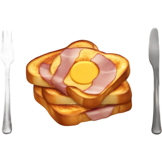 French toast with ham and cheese in the middle emoji