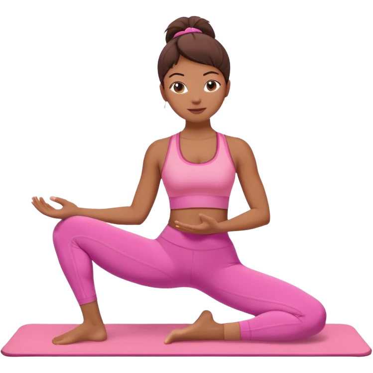 medium-skinned woman doing Pilates in pink sportswear emoji