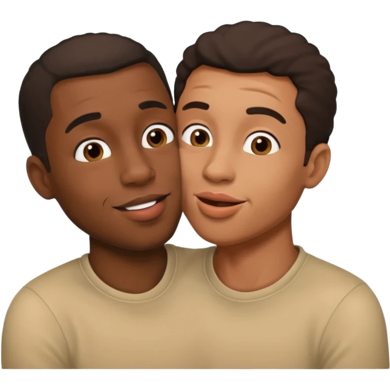 Black man kissing emoji