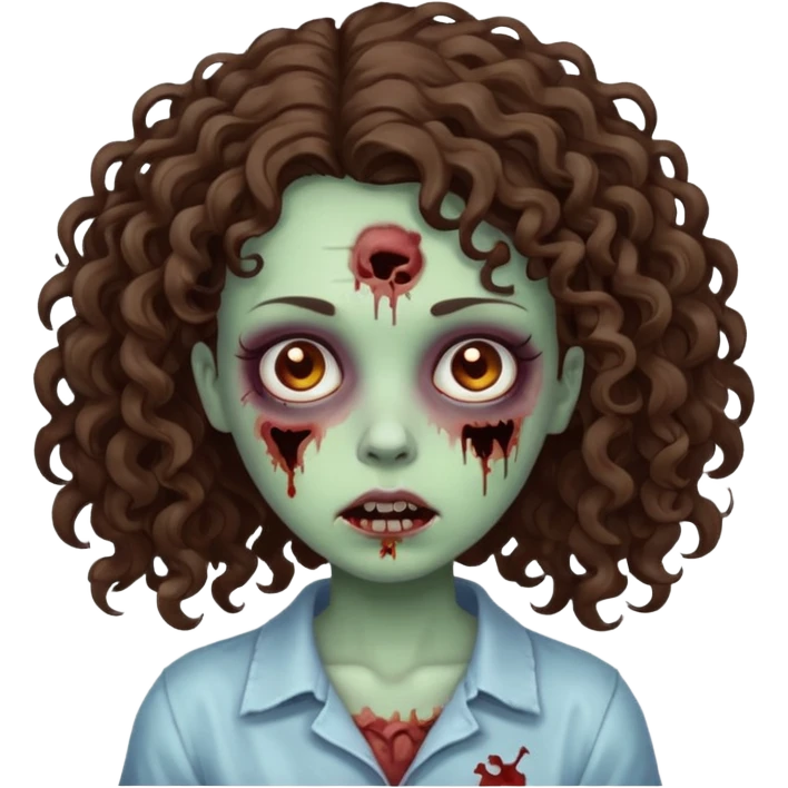 a zombie girl, the hair is curly and bruenette emoji