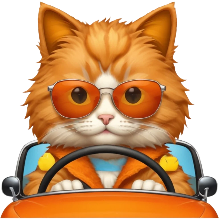 a cat driving a car emoji