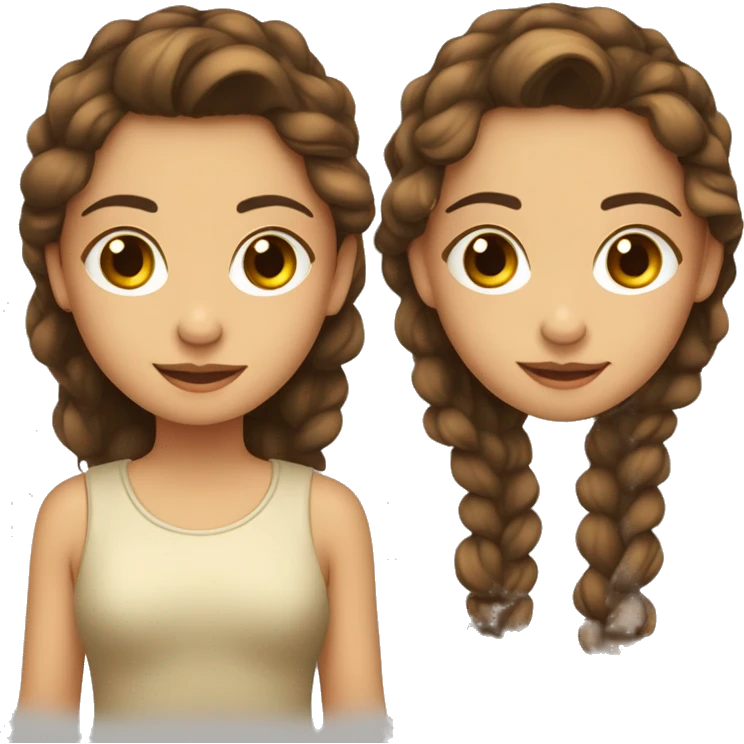 Niña de 14 años con pelo largo castaño y rizado, con ojos color hazel emoji