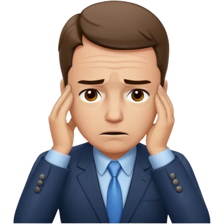 overwhelmed stock trader emoji