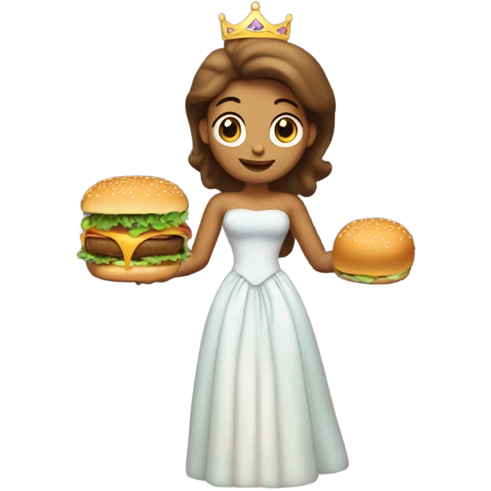 a big back princess with a burger emoji