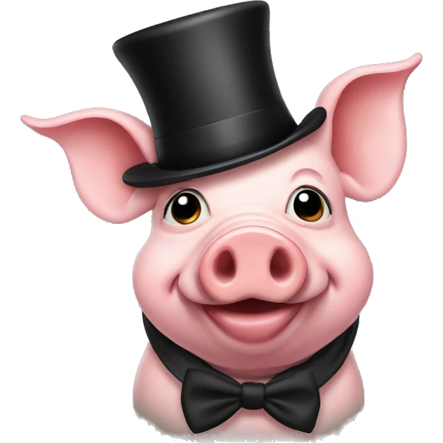 Pig with a top hat emoji