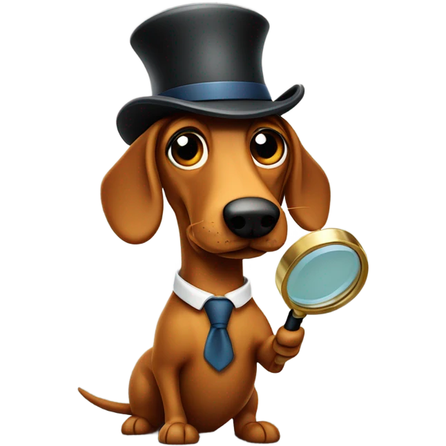 Wiener dog detective  emoji