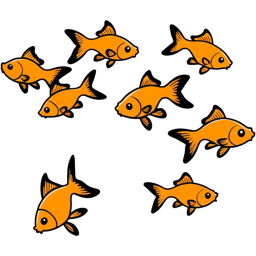 Swarm of 5 ft goldfish emoji