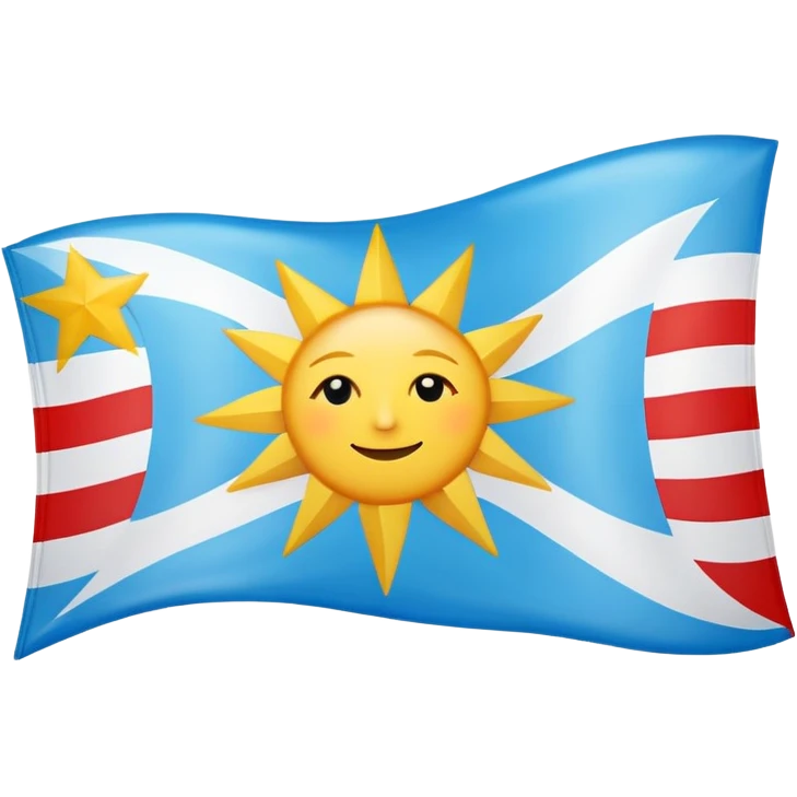 Create a flag proposal for Hispanic America, combining symbolic elements common to Hispanic-American countries:

AZUL CELESTE  
---------------------  
  ★   ★   ★   ★   ★  
     ☀  
---------------------  
VERMELHO  
```  
*(Sol central com estrelas acima, entre faixas azul e vermelha.)*   emoji