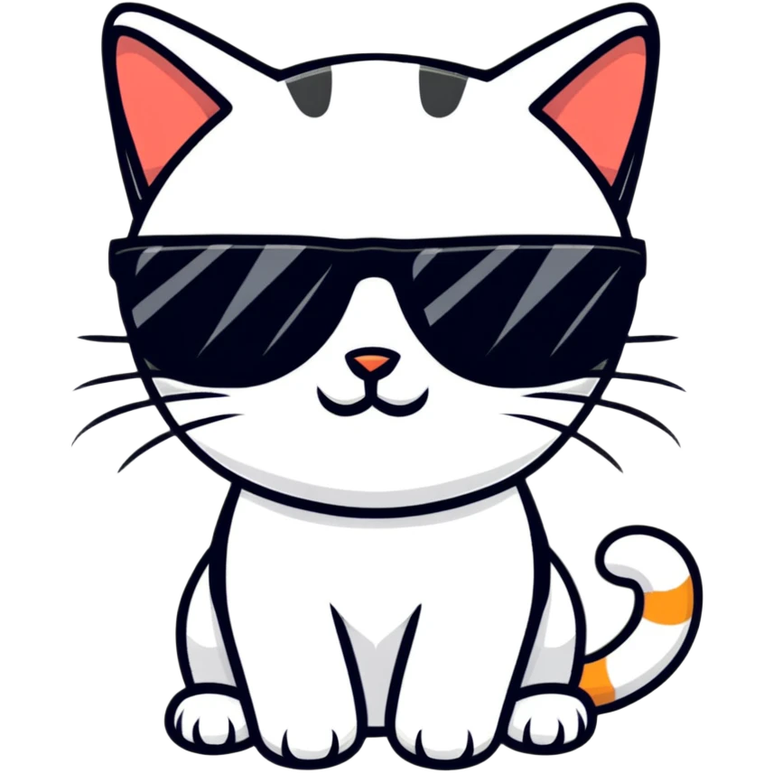 Cat with sunglasses emoji