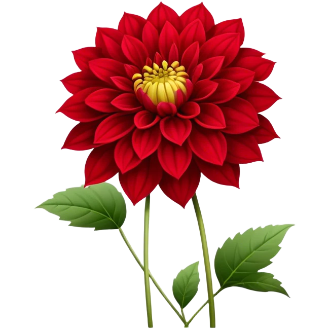 single Red Dahlia, straight stem emoji