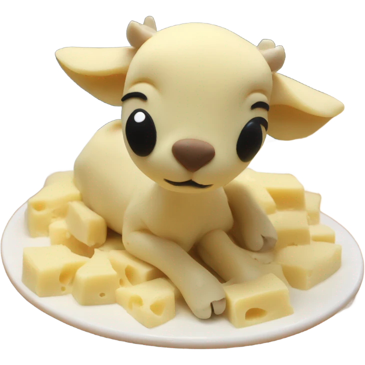 Baby reindeer made of cheese emoji