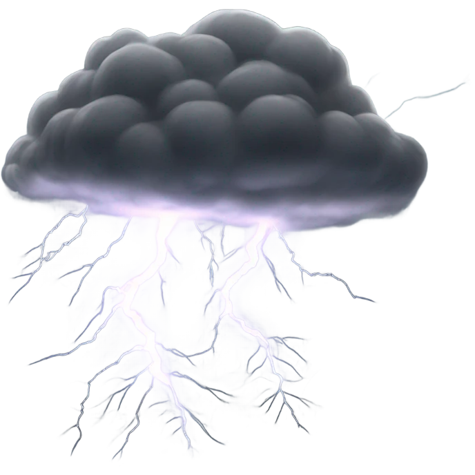 Gray Storm clouds with lightning emoji
