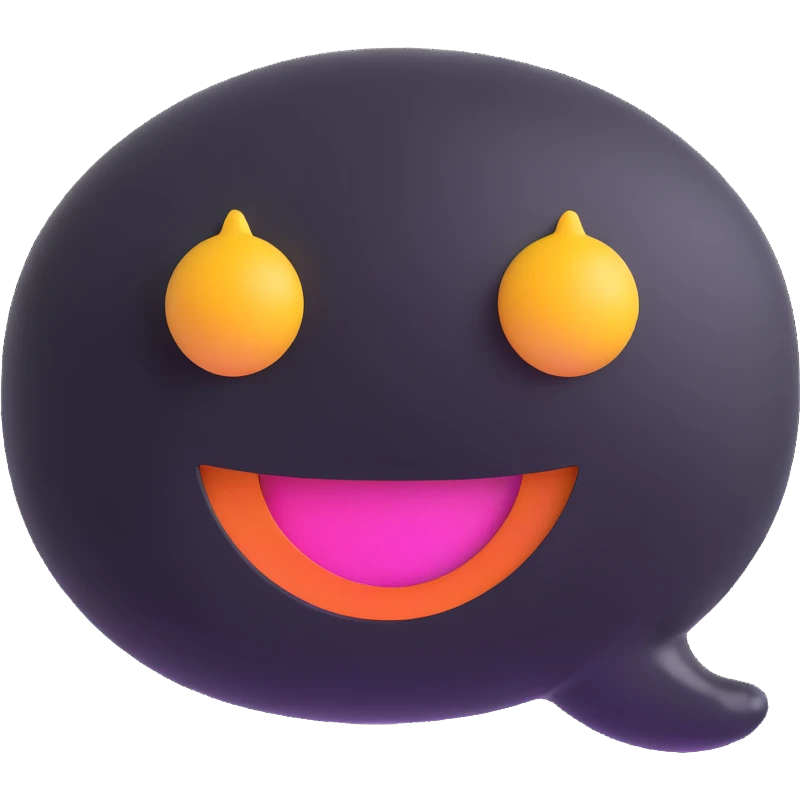chat bubble with cheerful expression emoji
