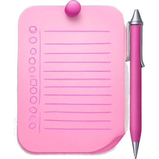 Light pink to do list with pen emoji