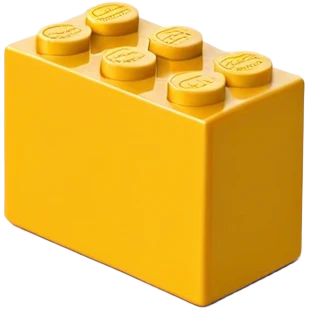 yellow LEGO brick, simple and iconic emoji