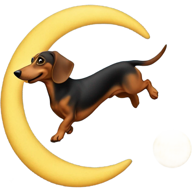 Dachshund jumping over the moon   emoji