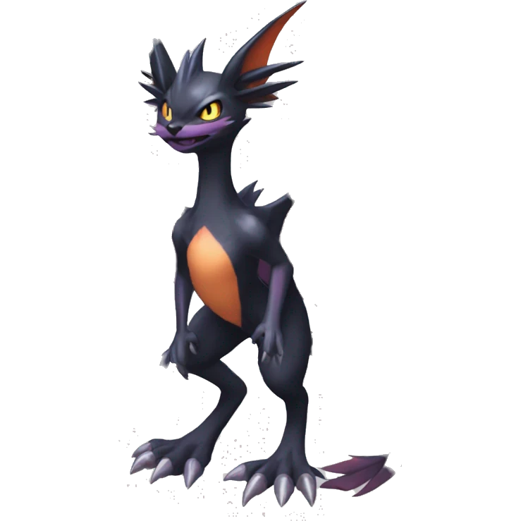 Edgy Cool Nargacuga-Noivern-Pokémon-fusion-cat Full Body emoji