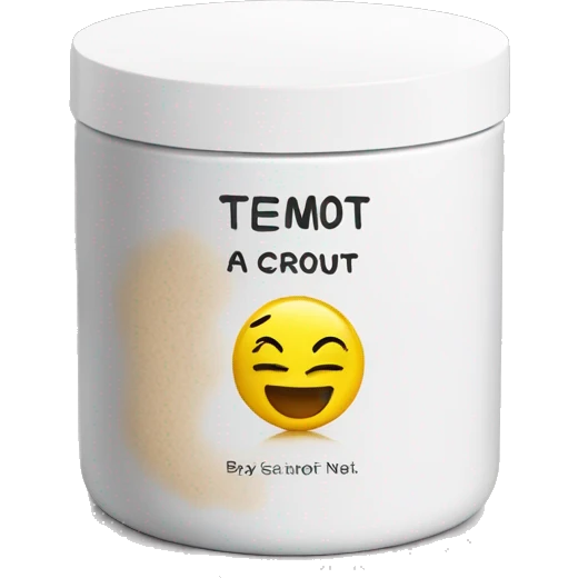 body scrub pot with label emoji