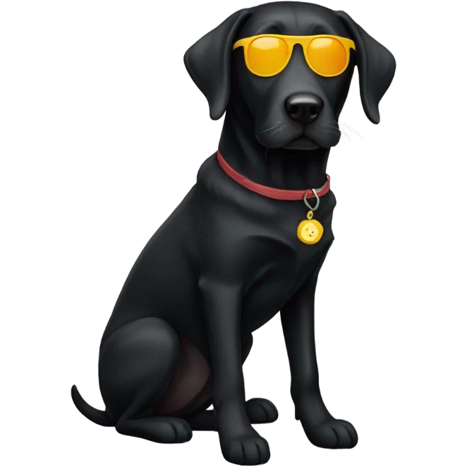 Black Lab with Sunglasses emoji