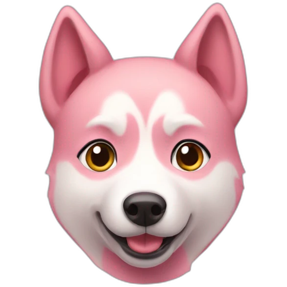 pink husky looking like a pig emoji