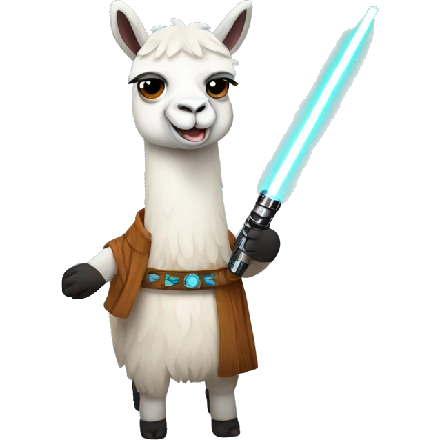 Llama with a lightsaber emoji