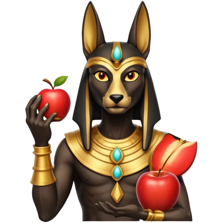 anubis god with an apple emoji