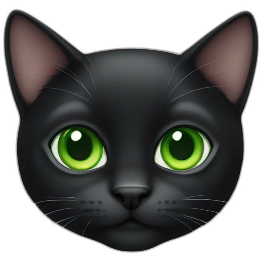 Black cat has got green eyes emoji
