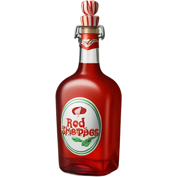 Bottle of Peppermint schnapps red emoji