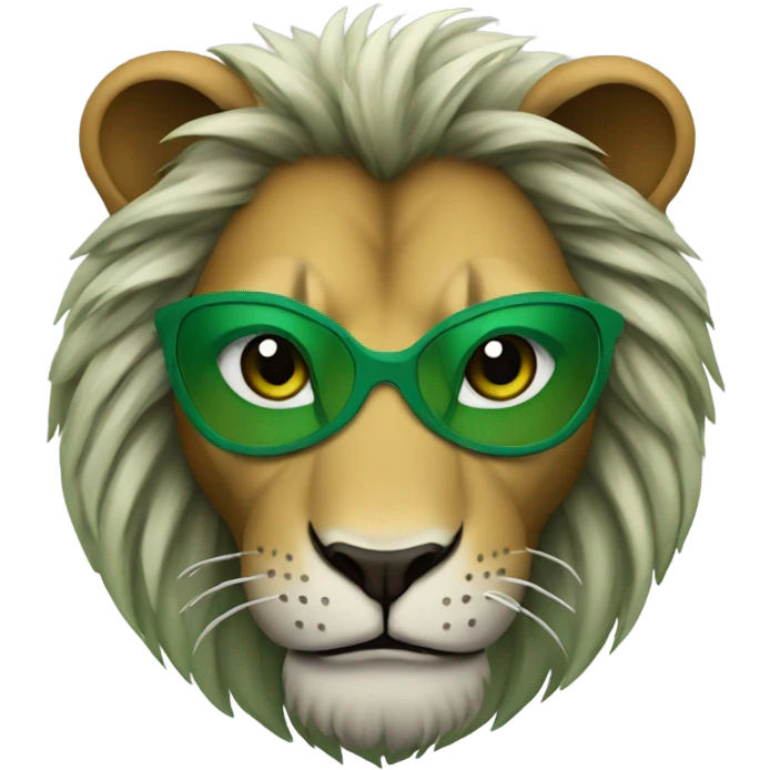 Lion wearing green mask emoji