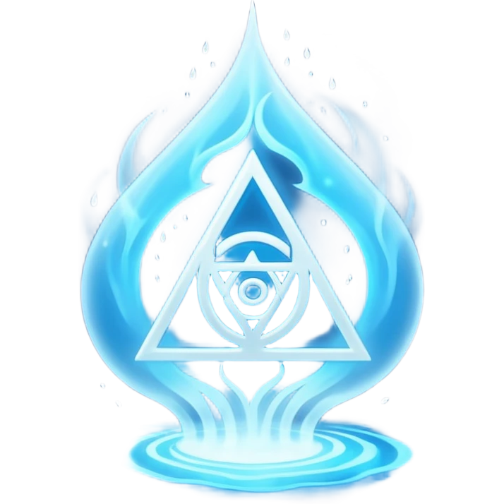 magical object blue magic mist with ancient symbol emoji