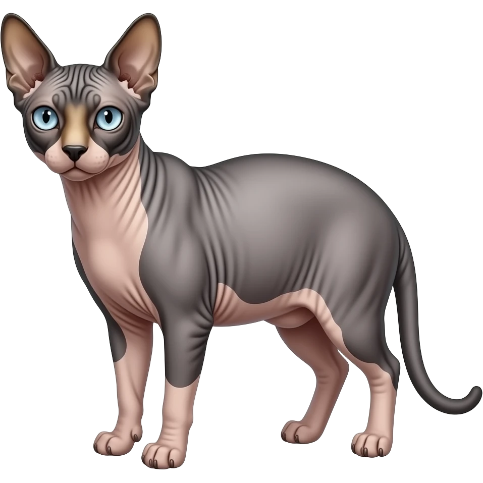 realistic Lykoi-sphynx-Maine-Coon-hybrid-animal-creature emoji
