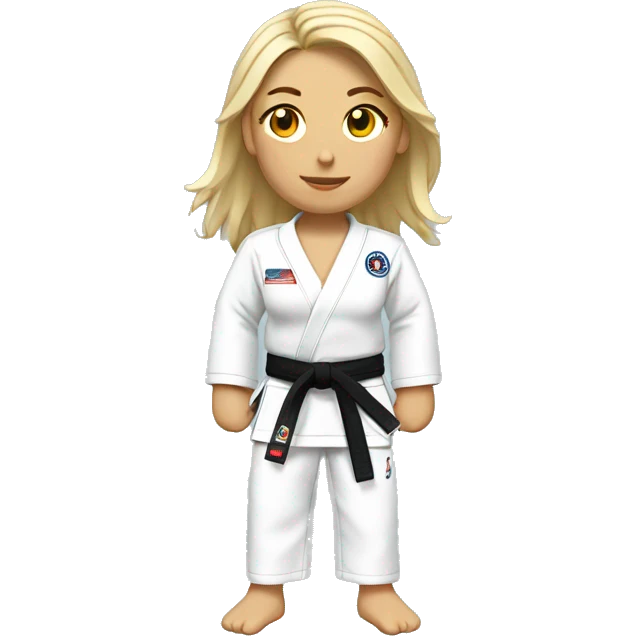 woman jiu jitsu white belt emoji