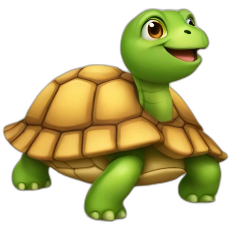Chat sur une tortue emoji