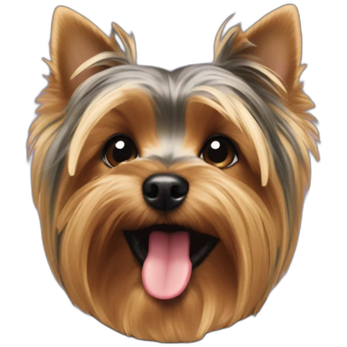 Yorkie with tongue hanging out  emoji