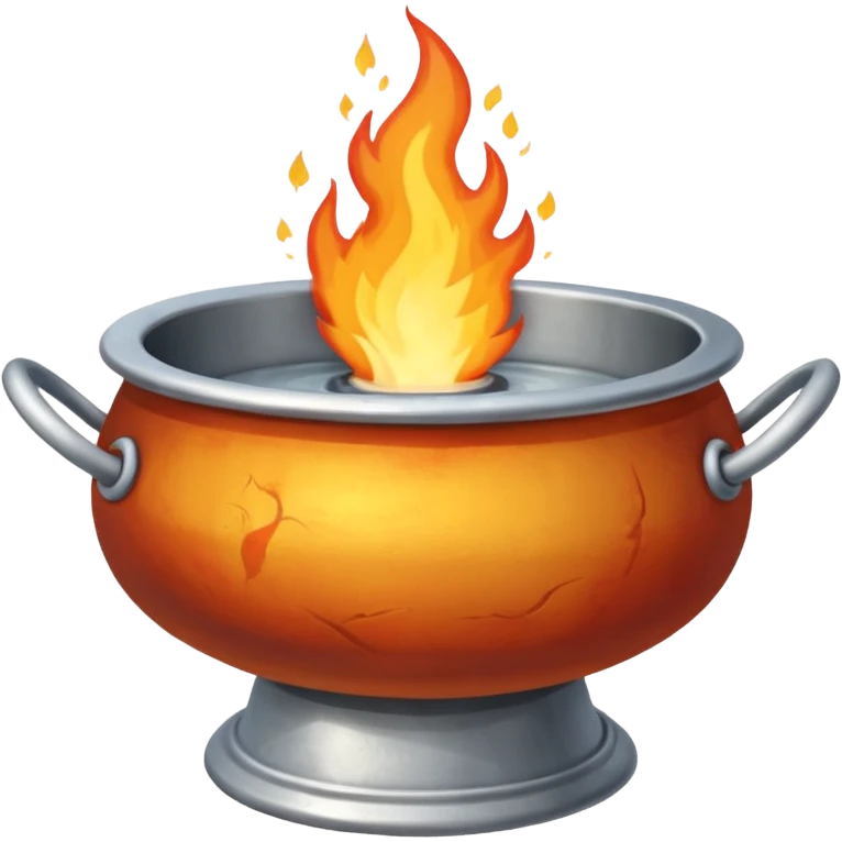can you make a medieval looking silver fire basin with a fire coming out of the top emoji