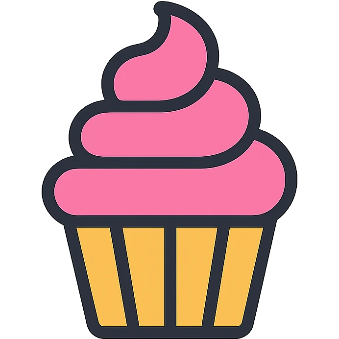 cupcake with pink icing emoji