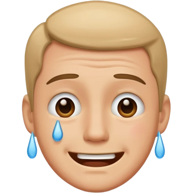 Smiling man with crying face  emoji