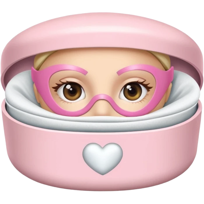 Clinique eye mask  in a light pink round container  emoji
