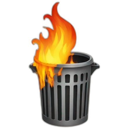 Trash bin on fire  emoji