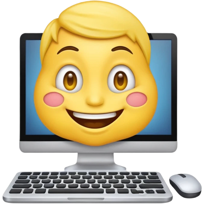 funny emoji with computer emoji