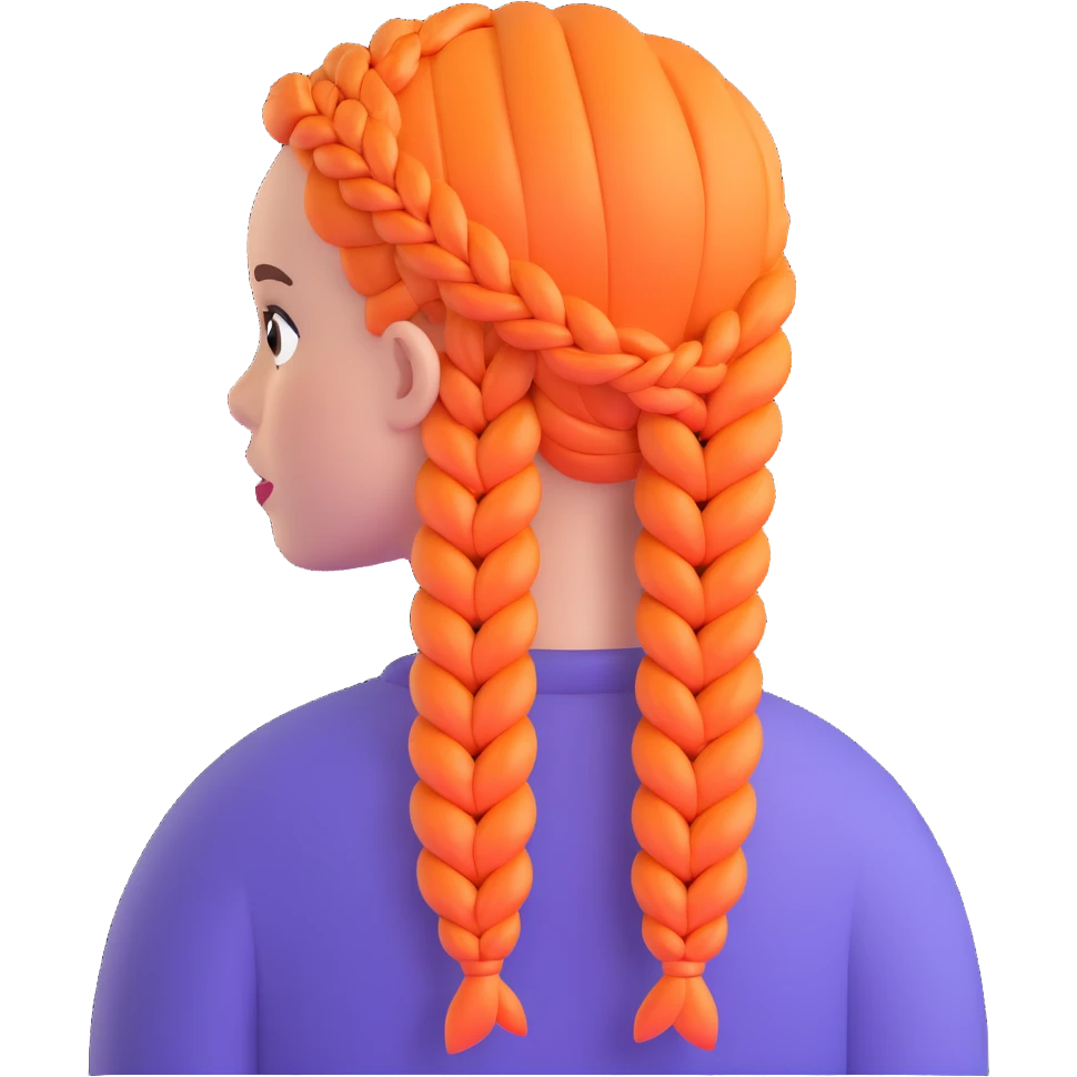 Character with perfect French braids hairstyle emoji