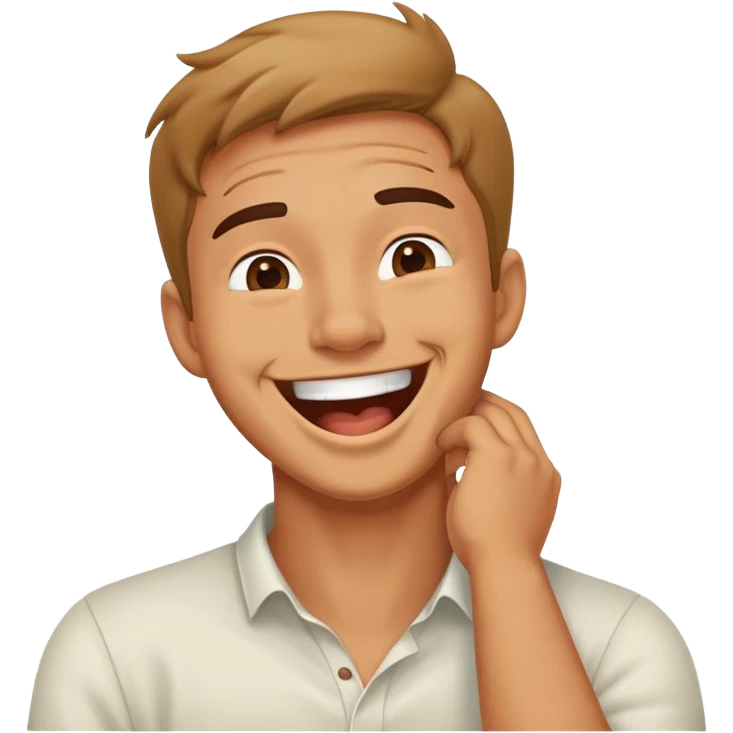 guy holding his neck laughing  emoji