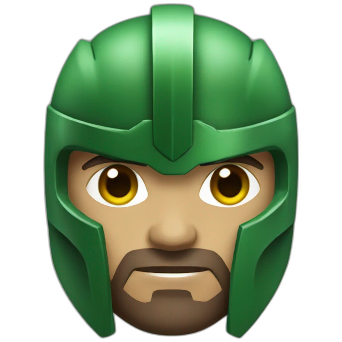Green spartan warrior with normal skin emoji