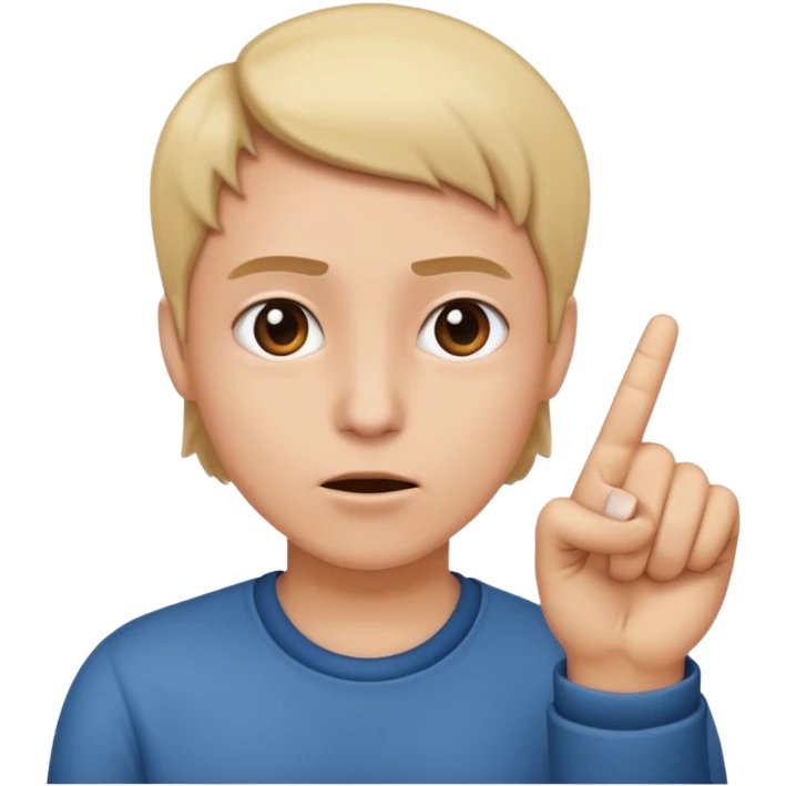 a nonchalant face with a finger pointing towards to the face emoji