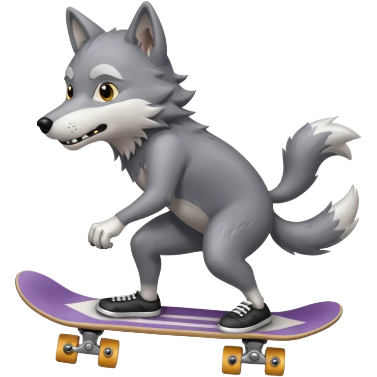 волк на скейтборде emoji