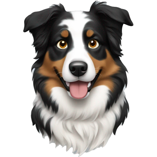 Black and white Australian shepherd dog  emoji