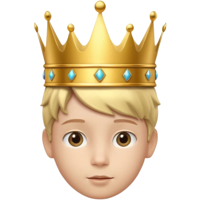 Royal Kid with fancy crown head 3d with real face emoji