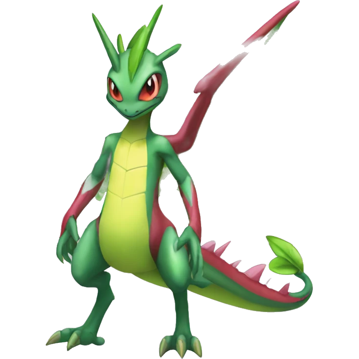Full body sharp edgy shiny punk colorful Fairy-Flygon-Scyther-grovyle emoji